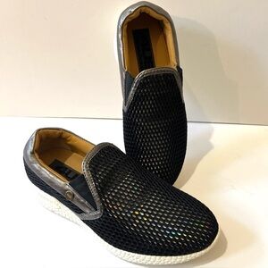 CESARE PACIOTTI 4US Black Multi Iridescent Net Slip on Loafer Comfort Shoe 36